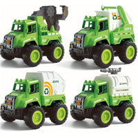 4pcs Green Engineering Vehicle