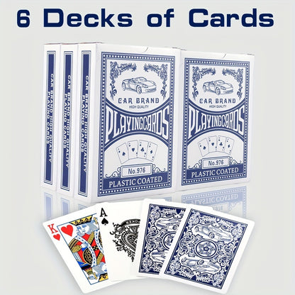 Premium Playing Cards Bulk Pack 6/12/24 Decks – Standard Index 2.5x3.5 Inch Durable Coated Cardstock, Blue & Red Decks for Poker Euchre Canasta Family Game Night Parties & Gifts