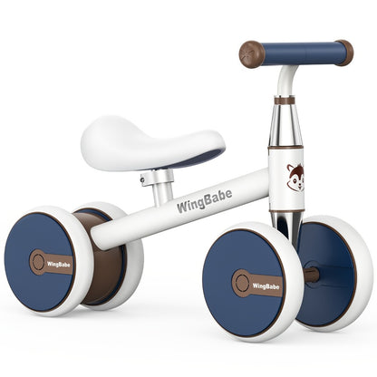 4 Wheel Balance Bike for Baby Toddlers 10-36 Months – Lightweight First Bike with Adjustable Seat, 90° Steering Limit & Silent Anti-Slip Tires | Best 1st Birthday Gift for Boys and Girls