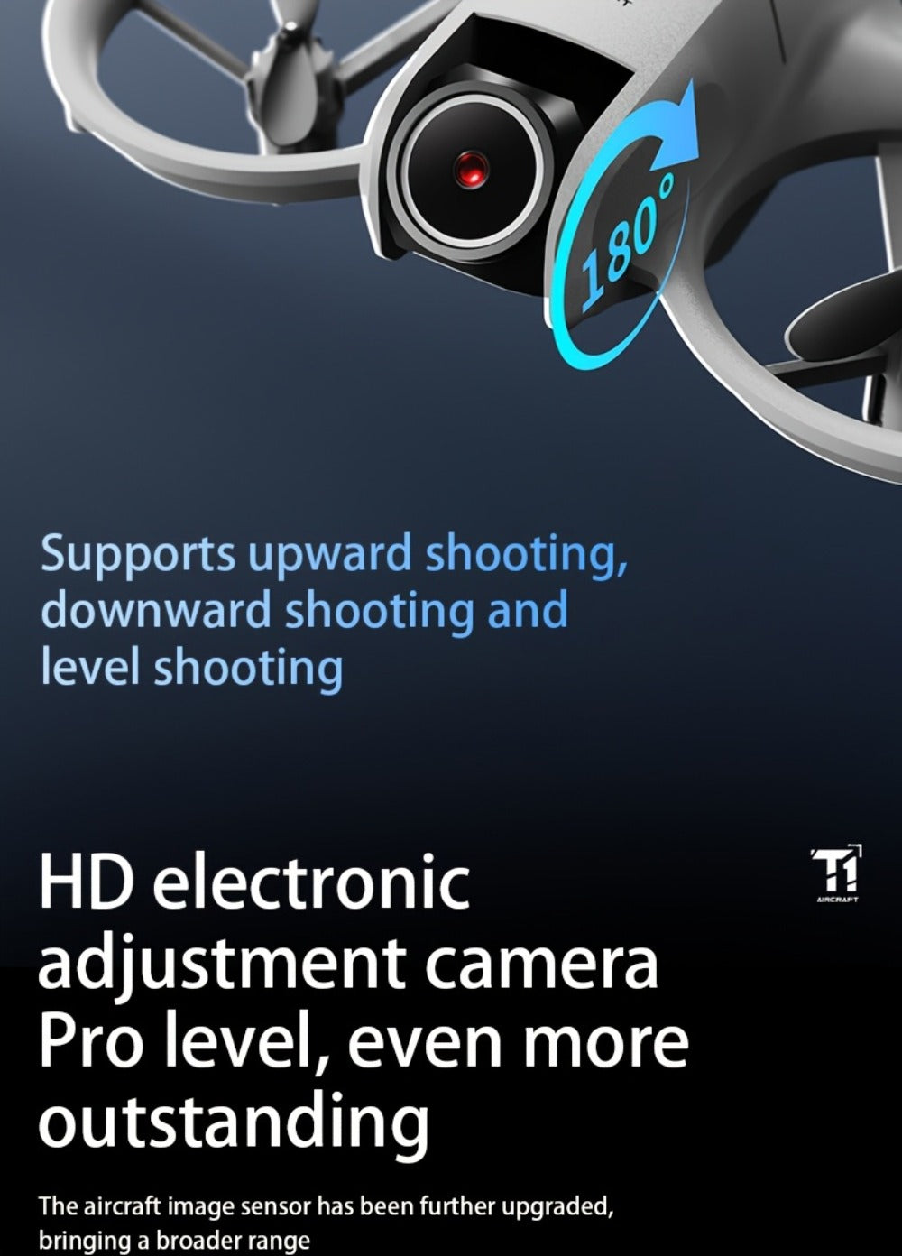 180° Rotating Dual Camera Drone with Optical Flow Positioning – Gyroscope Stabilization, 360° Roll, One-Button Takeoff Landing Calibration, Long Battery Life, RC Quadcopter for Beginners Adults