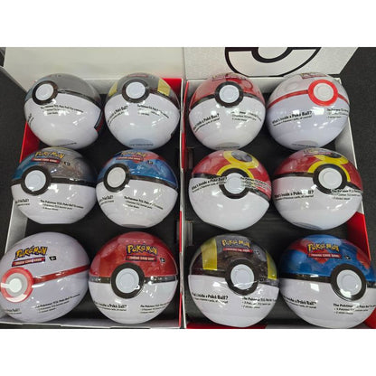 One Pokemon TCG Poke Ball Tin - 3 Booster Packs - Random Pokeball selection- Ultra Ball Great Ball Premier Ball Moon Ball etc.