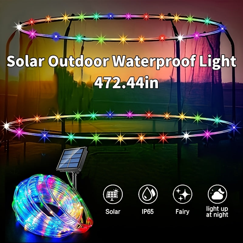 Trampoline Accessories, Trampoline Lights Solar, IP65, 8 Dynamic Modes, Solar Powered Outdoor Light for 8-16ft Trampolines, Commercial Street and Area Lighting, 36V or Below
