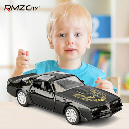 RMZ 1:36 Pontiac Firebird Zinc Alloy Toy Car Model, Openable Doors Pull-Back Vehicle Highly Detailed Static Display Ornament, Collectible Miniature For Home Decor, Ideal Gift For Muscle Car Enthusiasts & Kids Ages 3+ Boys Girls