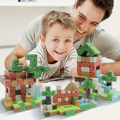 JXJ Magnetic Blocks-50/100/200/300pcs Random Pattern Magnetic Blocks-Build Magnet, Magnetic Toys for Boys & Girls, Cubes Construction Toys, Perfect Gift for Halloween, Thanksgiving, And Christmas, Easter, Birthday Gifts