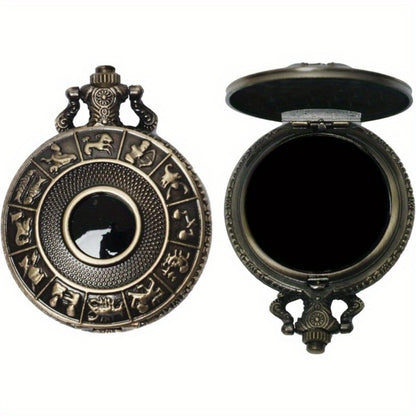 Obsidian Scrying Mirror Natural Healing Crystal Mirror with Bag – Divination, Meditation, Feng Shui & Spiritual Healing Tool, Animals Star & Moon Zodiac Designs, Gift for Crystal Lovers