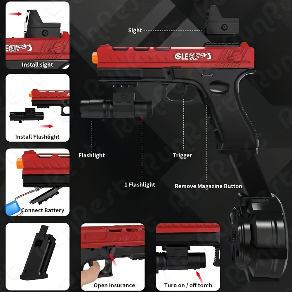 New Toy Gun Electric Full Auto Shooting Toy, Outdoor Sport Interactive Game Toy, Rechargeable Portable Gun Toy High-speed Splash Ball Toy Rifle, Long Battery Life - Suitable for Team Collaborative Game Toys for Outdoor And Indoor Activities.