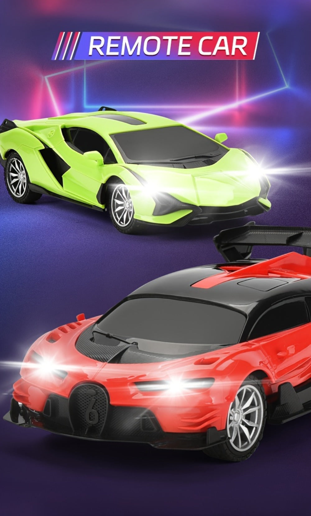 1:24 High-Speed Drift RC Car with LED Lights – 4-Channel Simulation Model Remote Control Car Toy, Green Blue Black Red Black Color Options, Birthday Christmas Halloween Gift for Boys & Girls