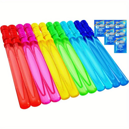JOYIN 14.6" Big Bubble Wands for Kids, 1 Dozen Bubble Wand Bulk with Refill Solution for Summer Toy Party Favor, Outdoors Activity, Easter Basket Stuffers, Birthday Gift