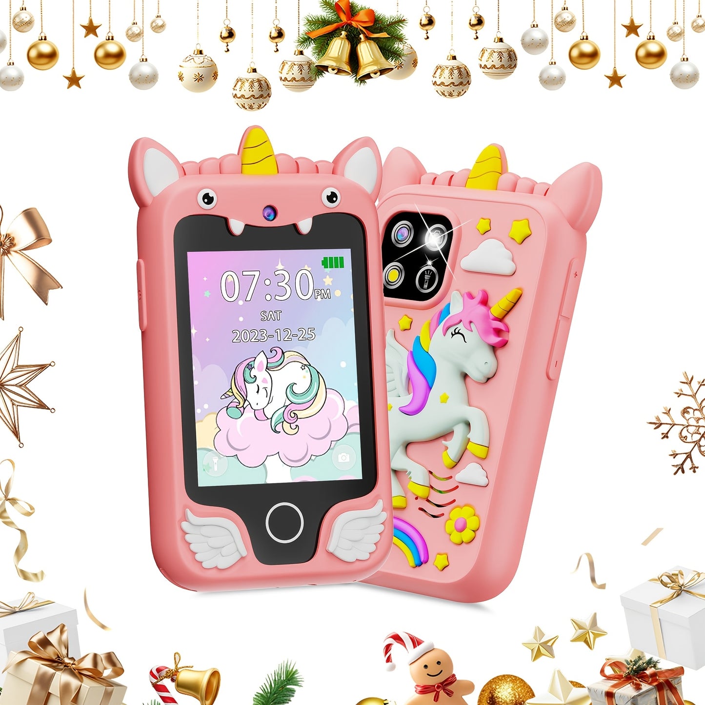 Kids Toy Smart Phone, Fun Explorer Phone with HD Touchscreen Dual Camera And 8GB Storage, Dinosaur Kids Play Phone Toy, Educational Travel Toy for Boys Girls 3-10, Birthday Halloween Christmas Gift