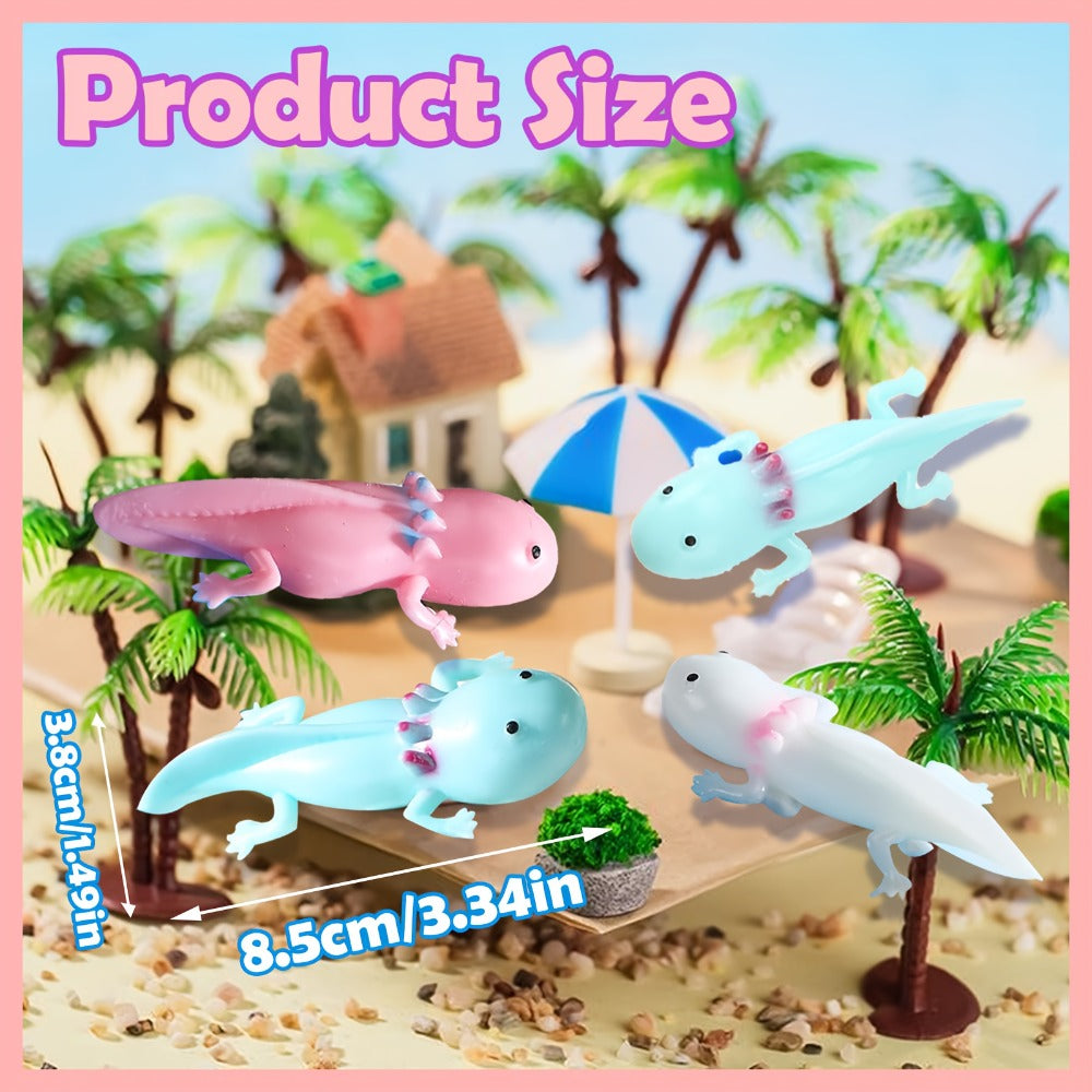 24pcs Axolotl Slingshot Sensory Fidget Toy Cute Axolotl Party Favors Axolotl Squishy Axolotl Gifts For Child Toys Axolotl Birthday Party Amphibiously Gifts Decorations, Finger Puppet Toy.
