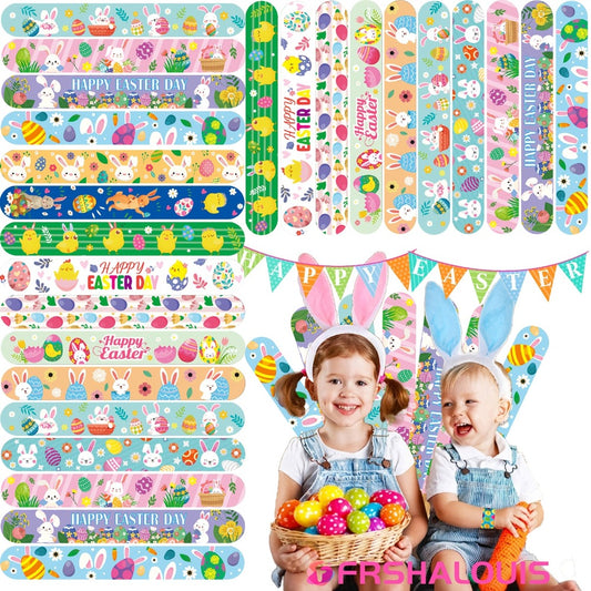 72 Easter Clapping Bracelets for Kids, Party Gifts, Bracelets for Boys And Girls, Easter Bracelets, Easter Basket Fillers, Egg Fillers, Classroom Prizes, Made of PVC Material