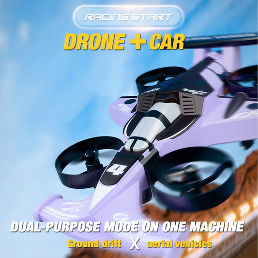 Mini Drone Car Quadcopter Suitable for Both Air & Land, Stable Flight Drone with Collision Avoidance System, Helicopter for Beginners, Racing & Aerial Vehicle Gift for /