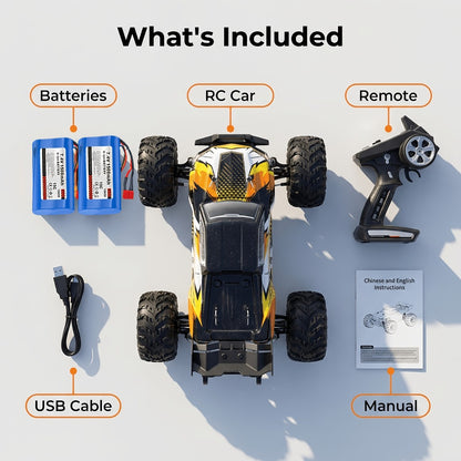 High Speed RC Off-Road Car 70KM/H Brushless Motor 1:14 1:16 Scale – Remote Control Monster Truck with Dual Battery Option, 4WD All-Terrain Vehicle Toy for Boys Kids & Adults, Birthday Gift