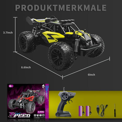 RC Off-Road Truck for Kids Ages 6+ – High Speed Remote Control Car with Alloy Steel Body, Full-Function Bearings, 4WD All-Terrain Monster Truck Toy for Boys, Birthday & Holiday Gift