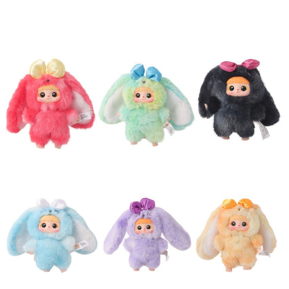 Kawaii Rabbit Plush Toy with Detachable Face — Soft Bunny Stuffed Animal Collectible for Girls Teens Adults | Unique Birthday Valentine's Day Christmas Holiday Gift | Room Decor Shelf Display