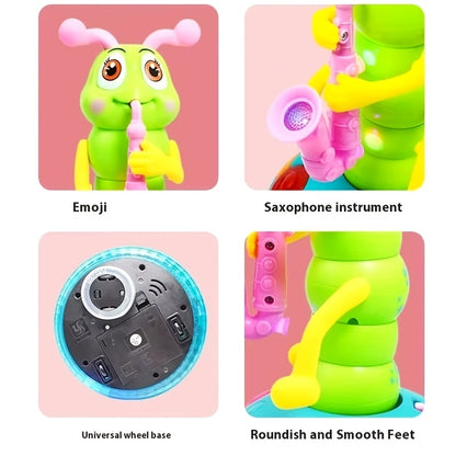 Kids Electric for CATERPILLAR Saxophone with LED Lights & Sound - Dancing Musical Instrument for, Interactive Baby Sensory with - - ( Not Included) - Boys & Girls Birthday/Christmas/Halloween Gifts