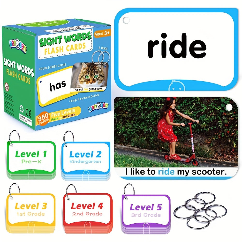 Sight Words Flash Cards, Learning Cards, Youngsters Learning English Sight Words Cards Vocabulary Building Learning Toys Memorise Games Gifts Educational Flashcard Homeschool Supplies for Youngsters, Dolch & Fry High Frequency Site Words for Pre-K