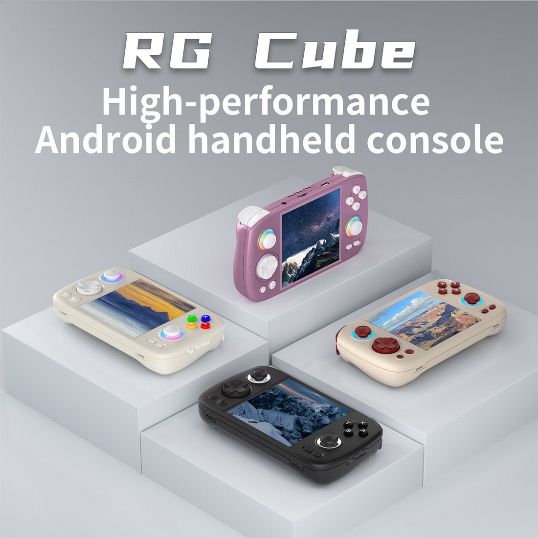 Retro Handheld Game Console Anbernic RG Cube - Android 13 Square IPS RGB Hall Joystick DP Output Gaming Handheld 5200mAh