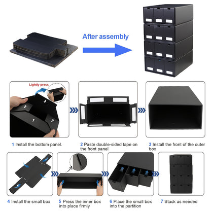Trading Card Storage Box, Storage Box With 50 Dividers, Cardboard Card Boxes For Sports Card, Baseball, TCG, Playing Cards, 12 Drawer