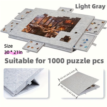 Jigsaw Puzzle Board with Drawers & Storage for 1000 & 1500 Piece Puzzles – Portable Non-Slip Puzzle Table Mat, Multiple Sizes & Colors, Perfect Gift for Puzzle Lovers & Adults