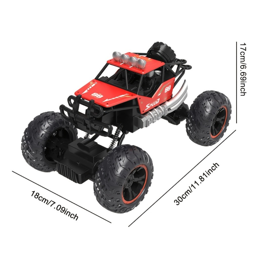 High Speed RC Off-Road Truck for Boys 6+ – Large All-Terrain Remote Control Car with USB Rechargeable Battery, 4WD Racing Vehicle, Cool Birthday Christmas Gift for Kids (Black or Red)
