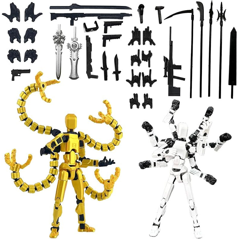 3D Printed Action Figure Set 2pcs T13 – 5.5 Inch Assembled Collectible Desktop Ornament Toy Figures for Game Enthusiasts, Shelf Decor & Gift, Multiple Color Options