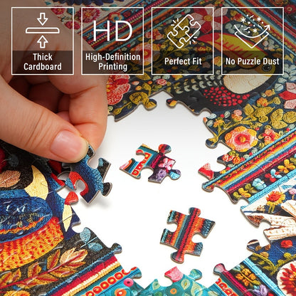 1000 Piece Bird Puzzle for Adults Bird Crochet Design – Challenging Animal Jigsaw with Letters on Back, Family Game Night Home Decoration Wall Art, Birthday Christmas Gift for Bird Lovers Men & Women
