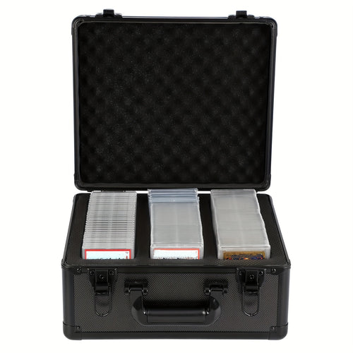 1pc-Three Compartments For PSA/BGS/FGS/SGC Trading Card Slabs-Card Brick Case- Size 13.5in* 11.5in* 7.1in Premium Graded Card Black Storage Box - Protects Slabs And Sleeved Cards For Collectors-Trading Card Storage Box, Carrying Case, Sports