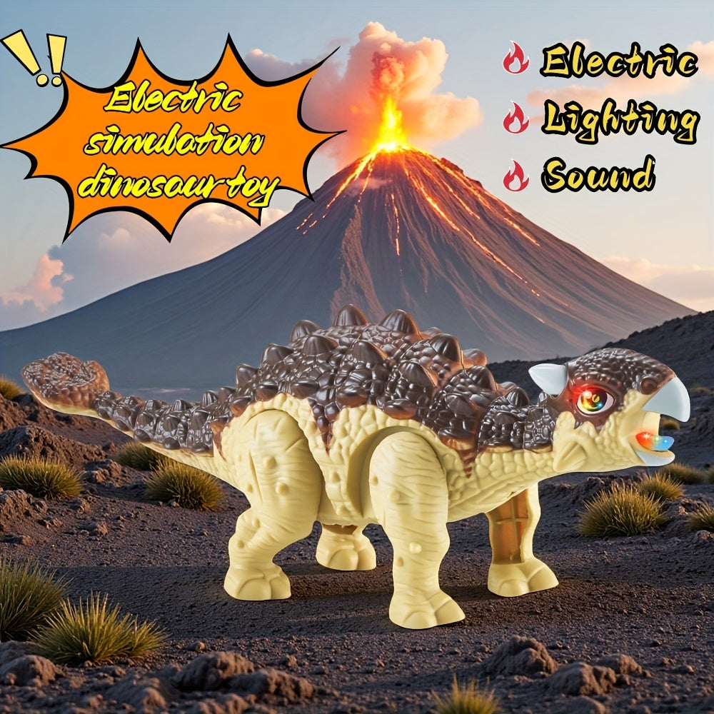Walking Anthylosaurus Dinosaur Toy with Sound and Light, Jurassic Dinosaur Era, Children's Day Gifts and Birthday Gifts for Boys and Girls