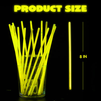 144pcs 8" Glow Sticks Can Glow In The Dark For 10-14 Hours, 7 Vibrant Colors, Bracelets Necklaces, Christmas, Halloween Glow Party Supplies Pack, Football Party Supplies, Multi-Item Party Favor Packs