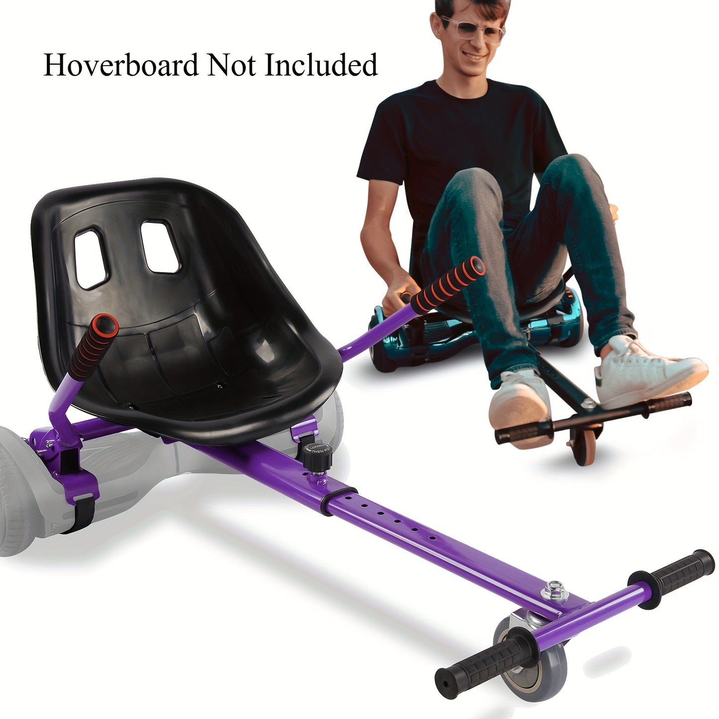1pc Hoverboard Seat Attachment, Hoverboard Go Kart Toys for Kids Christmas Gift, Hover Carts for Self Balancing Scooter with Off-road Tire And Shock Absorber[Hoverboard And The Rear Wheel Not Included].