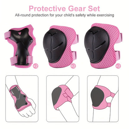 Kids Bike Helmet with Knee and Elbow Pads – Adjustable Protective Gear Set for Ages 5-14, Lightweight 350g with Ventilation, for Bike Scooter Roller | Best Safety Gift for Boys and Girls