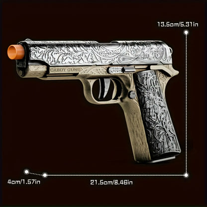 Cool Toy Gun with 120 Soft Bullet Shells & Ejecting Shells System - Semi-Automatic Rapid-Fire Pistol Suitable for Boys, 2 Magazines & 12 Shells/Bullets for Indoor/Outdoor Shooting Games, Birthday Gifts for (Fake Gun for Role Play)