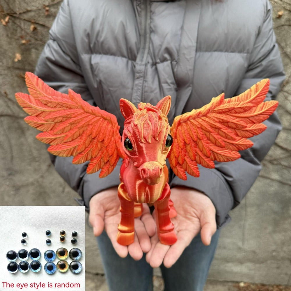Pegasus Flying Horse Figurine Articulated 3D Printed – Large Poseable Mythology Fantasy Sculpture 10 Color Styles, Movable Joints Desk Decor Unique Gift for Kids Adults Horse Lovers