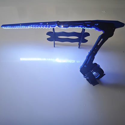 LED Mantis Knife Cyberpunk Light Up Acrylic Prop – Luminous Blade for Halloween Costume Cosplay Sci-Fi Role Play Party, Rechargeable Red & Blue Single or 2pcs Set for Men & Women