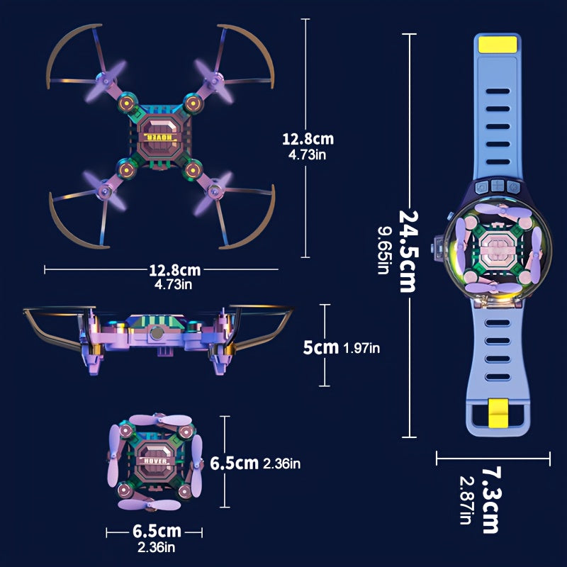 2 Rechargeable Batteries, Quadcopter Hovering, Watch Storage, Mini Quadcopter Remote Control Aircraft, Beginner's Gift Affordable Indoor And Outdoor Drone, Christmas Halloween Gifts for Boys And Girls