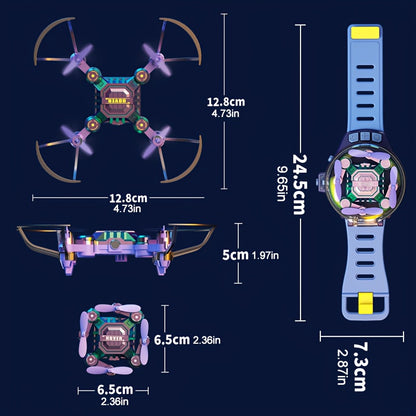 2 Rechargeable Batteries, Quadcopter Hovering, Watch Storage, Mini Quadcopter Remote Control Aircraft, Beginner's Gift Affordable Indoor And Outdoor Drone, Christmas Halloween Gifts for Boys And Girls