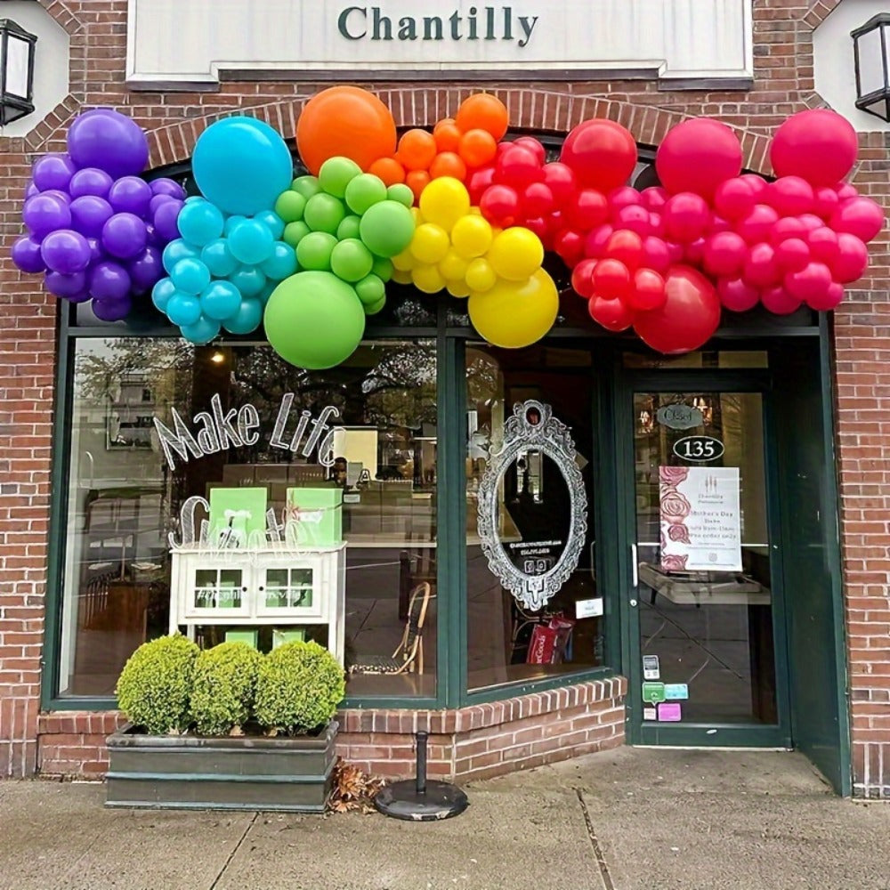 Balloon Arch Kit 422 Pcs Rainbow Matte Latex Balloons in Multiple Sizes 5", 10", 12" & 18" for Birthday, Baby Shower, Wedding & Party Decorations – DIY Balloon Garland Set