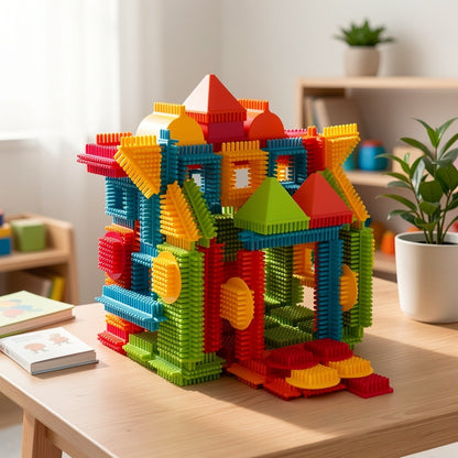 Hedgehog Building Blocks 150 Pieces – Soft Interlocking Bristle Blocks STEM Educational Toy for Toddlers & Preschool Kids, Creative Construction Playset, Birthday Gift for Boys & Girls Ages 3+