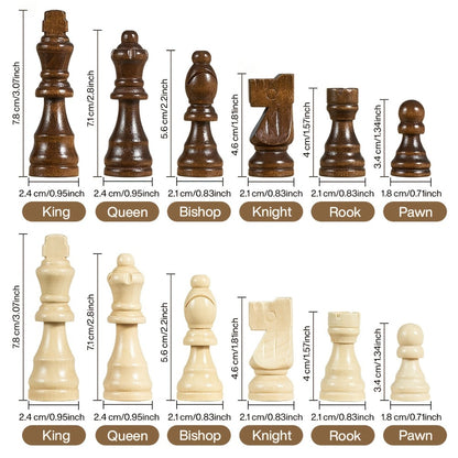 Magnetic Wooden Chess Set 15 Inch – Folding Portable Chessboard with Handmade Pieces, Tournament & Travel Chess Game for Adults Kids Beginners, Birthday Christmas Gift