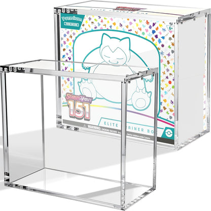 ETB Acrylic Case, 6Mm X 6Mm X 3Mm Thick Clear Acrylic ETB Display Box with Magnetic Lid - ETB Protector Case for Collectors, UV Resistant, Stackable Design