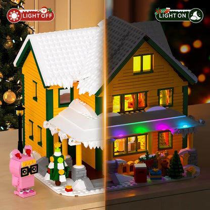 Christmas Story Building Blocks Set 1146 Pcs – Classic Movie-Style Christmas House Model with LED Lights & Character Figures, Holiday Display Decoration, Family Gift for Adults & Kids