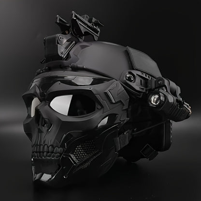 FAST Tactical And Skull Mask Set with Enhanced ABS, Adjustable Knob for CS Paintball Outdoor Activities Maximum Protection for Paintball, Hunting!Cosplay Photo Props, Bar Club Rave Party Supplies, Gift & Collection, Halloween Music Festival