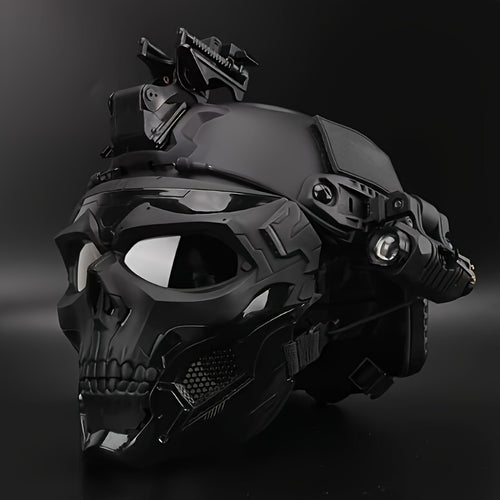 FAST Tactical And Skull Mask Set with Enhanced ABS, Adjustable Knob for CS Paintball Outdoor Activities Maximum Protection for Paintball, Hunting!Cosplay Photo Props, Bar Club Rave Party Supplies, Gift & Collection, Halloween Music Festival