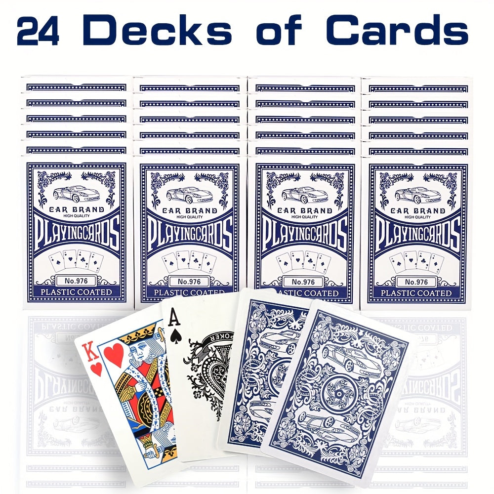24/12/6 Decks Of Premium Playing Cards - 21 Points, Euchre And Canasta Standard Index, - Standard Size (2.5" X 3.5"), Durable Coated Cardstock In Blue & Red, for Family, Parties, And Christmas Game