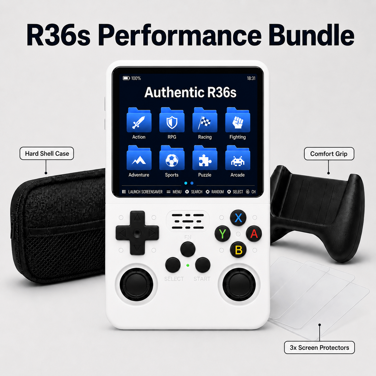 Authentic R36S ArkOs 128GB Game Console Retro Handheld 3.5 Inch IPS Screen Portable Gaming Device