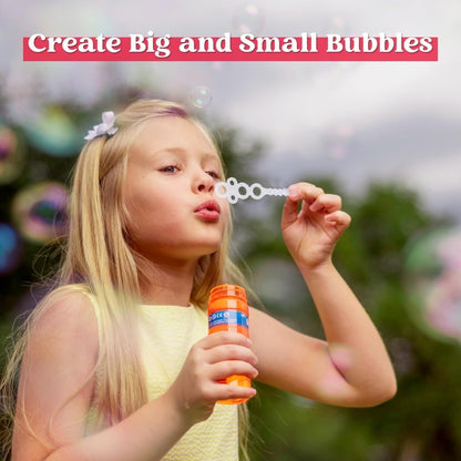 Bubble Bottles with Wands Party Favors 6, 12 or 24 Pack – 4oz Bubble Solution for Kids Ages 3+, Birthday Party Supplies, Outdoor Summer Toys & Wedding Favors