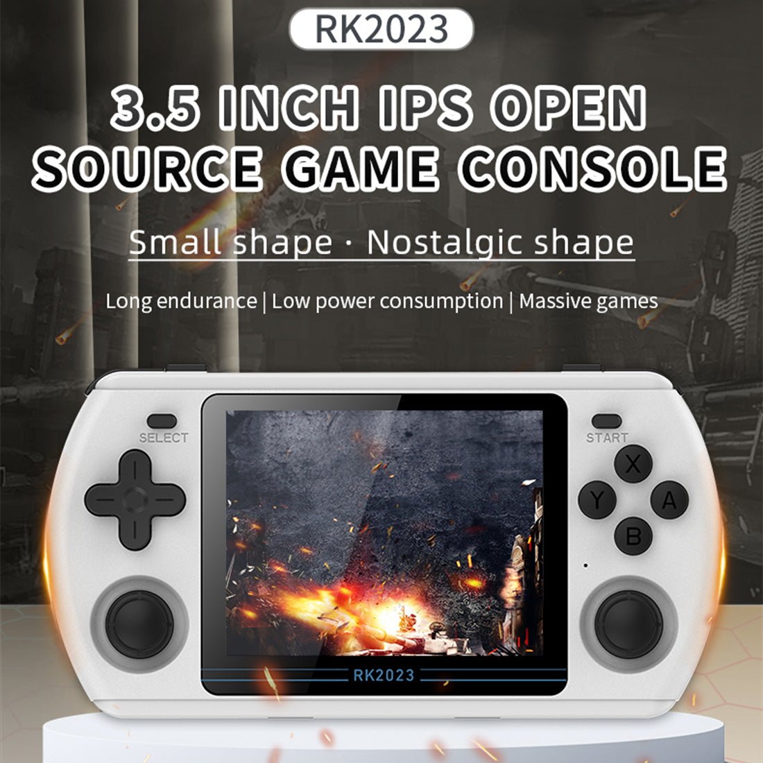 Handheld Game Console Powkiddy RK2023 – 3.5" IPS RK3566 8hr Dual TF HDMI Linux