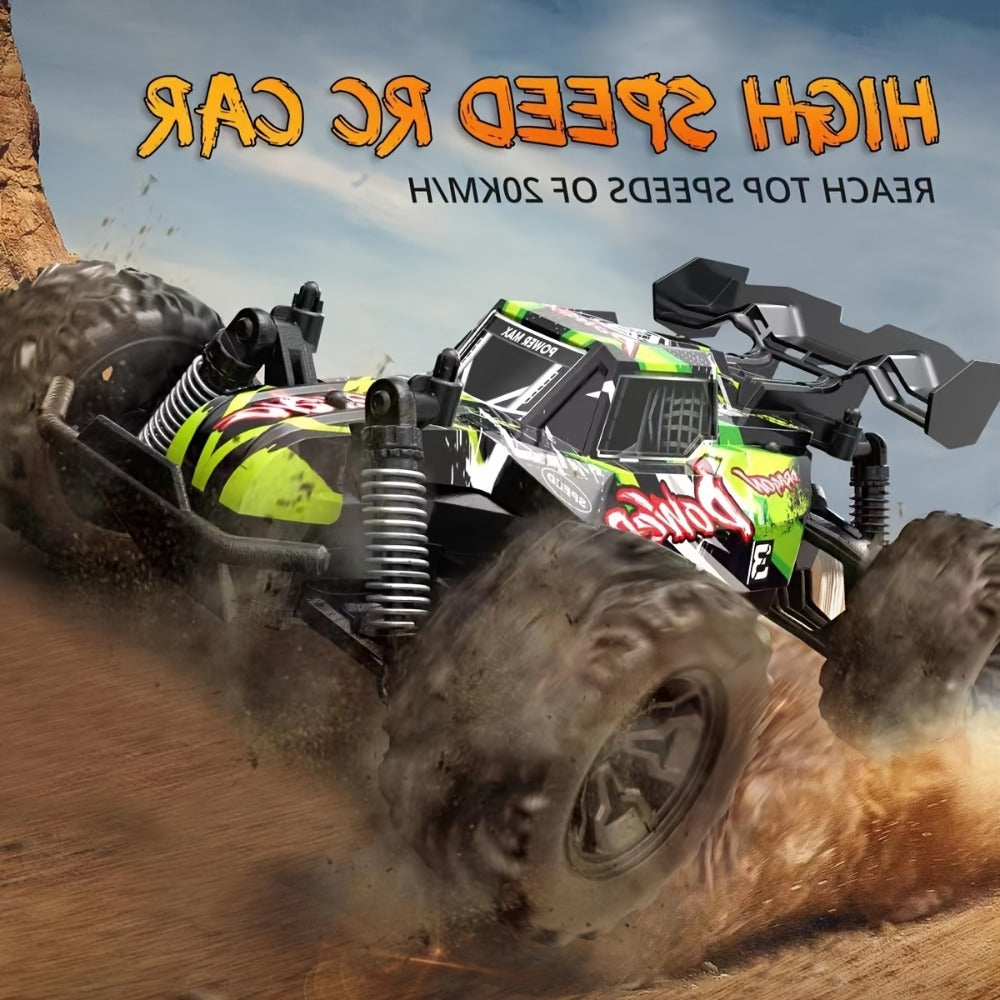 RC Off-Road Car for Kids with LED Lights – Remote Control 4WD Monster Truck, High-Speed All-Terrain Vehicle Toy for Boys & Girls, Outdoor Racing Gift for Birthday Christmas