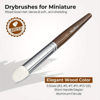 [Miniature Paint Brush Set] Miniature Paint Brush Set - Dry Brush for Acrylic, Oil, Watercolor | Detail Paint Brush with Cloth Roll for Model, Miniature Painting, Paint By Numbers, Craft